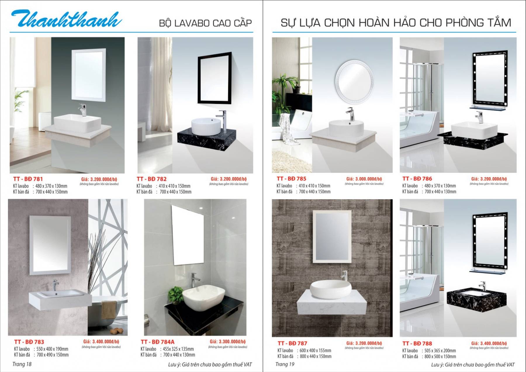 catalogue và Bảng giá Thiết bị vệ sinh Thanh Thanh mới nhất /page 10